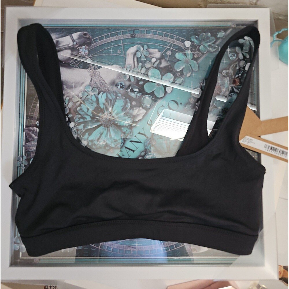 SKIMS Swim Black Scoop Tank Bikini Top size XS